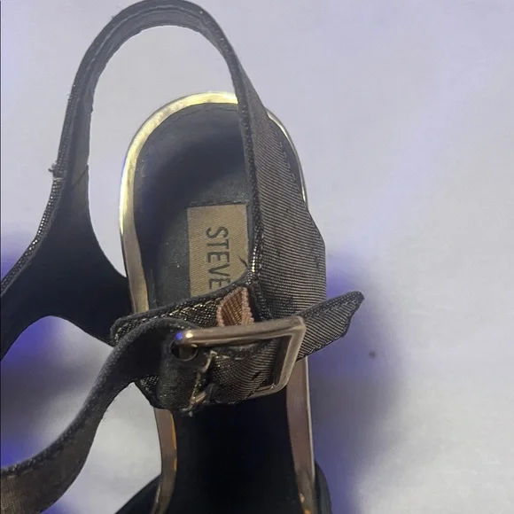 Black & Leopard Platform Ankle-Strap Heels Steve Madden - Picture 5 of 10